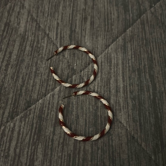 American Eagle Outfitters Candy Cane Inspired Hoop Earrings - Picture 1 of 5